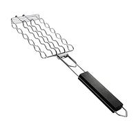 SH-RuiDu Sausage Grilling Basket, Stainless Steel Grill Rack Holds 6 Sausages Barbecue Tool with Locking Design & Heat-Resistant Handle for Camping, Picnic & Backyard Barbecues