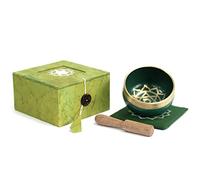SH SHAKRA HEALTH Chakra Singing Bowls with Wooden Striker & Cushion Gift Box Set | Sound Therapy; Holistic Healing, Meditation & Relaxation Mindfulness Mantra (Heart Chakra), 8cm