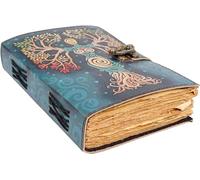 SH SHIFAA HANDICRAFT Blank Spell Book Of Shadows Journal With Lock Clasp Prop Vintage Handmade Leather Diary Embossed Prayer Pagan Antique Witchcraft Supplies Wiccan Notebook Daily (13x10)