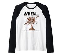 Sh #t Hits the Fan Funny Saying One of Those Days Office Raglan Baseball Tee