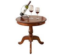 SH-tables Coffee Table, American Solid Wood Small Round Table/bedside Table/sofa Side Table/negotiation Table, for Living Room, Balcony, Bedroom (Size : 60x70cm)