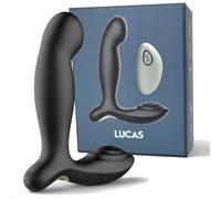Sh! Vibrating Prostate Massager with a Black Silisonc Design with 9 Vibration Patterns this 6-Inch Rechargeable with cable included is Waterproof and Remote Control