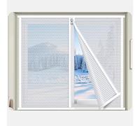 Sh000ad Thermal Insulated Window Cover Curtain,4mm Thick Zipper Translucent Window Film Insulation Kit,Winter Cold Protection,Windproof and Warm Draperies,Custom,Width x Height (185cm x 150cm)