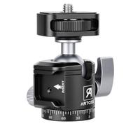 SH22 Mini Ball Head - Compact 360° Rotating Camera Mount with 1/4" Screw, Cold Shoe Accessory Holder, 90° Tilt for DSLR, Mirrorless, Smartphones and Lighting Accessories