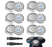 SH71/50 Replacement Shaving Heads Compatible with Philips, 6 Pcs Razor Replacement Heads Series 7000 (S7XXX) and Square Series 5000 (S55XX) S5531/S5532/S5533/S5536/S5830/S6600 & S6800 with 2 Cleaning