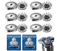 SH71 Replacement Shaver Heads Compatible with Philips, 6 Pack Shaver Series 7000 (S7XXX) and Angular-Shaped Series 5000 (S55XX) S5531/S5532/S5533/S5536/S5830/S6600 & S6800 with Cleaning Brush