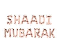 Shaadi Mubarak Foil Balloons - Rose Gold