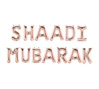 Shaadi Mubarak Foil Balloons - Rose Gold