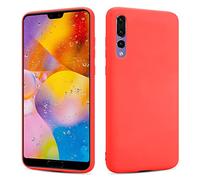 SHAANS Case For Huawei P20 Pro TPU Silicone Rubber Phone Case Soft Matt Finish Flexible (Red)