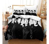 Shaari Band Duvet Cover Set Soft Lightweight Microfiber 3 Piece Bedding Set with 2 Pillowcase Kids Quilt Cover with Zipper Closure Double 200 x 200 cm