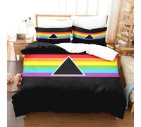 Shaari British Rock Bands Floyd Algorithm Duvet Cover Set Soft Lightweight Microfiber 3 Piece Bedding Set with 2 Pillowcase Kids Quilt Cover with Zipper Closure Double 200 x 200 cm