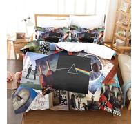 Shaari British Rock Bands Floyd Algorithm Duvet Cover Set Soft Lightweight Microfiber 3 Piece Bedding Set with 2 Pillowcase Kids Quilt Cover with Zipper Closure King 230 x 220 cm