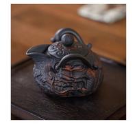 SHAARI Ceramic Handle Teapot, Portable Teapot with Vintage Dragon Relief Design, 260ml Capacity, Ideal for the Living Room，Office