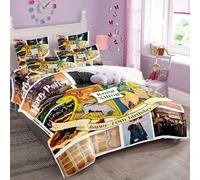 Shaari College of Magic Duvet Cover Set Soft Lightweight Microfiber 3 Piece Bedding Set with 2 Pillowcase Kids Quilt Cover Closure Double 200 x 200 cm
