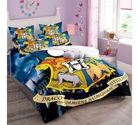 Shaari College of Magic Duvet Cover Set Soft Lightweight Microfiber 3 Piece Bedding Set with 2 Pillowcase Kids Quilt Cover Closure Double 200 x 200 cm