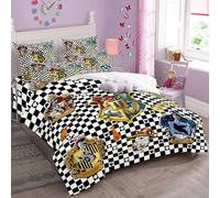 Shaari College of Magic Duvet Cover Set Soft Lightweight Microfiber 3 Piece Bedding Set with 2 Pillowcase Kids Quilt Cover Closure Double 200 x 200 cm