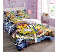 Shaari College of Magic Duvet Cover Set Soft Lightweight Microfiber 3 Piece Bedding Set with 2 Pillowcase Kids Quilt Cover Closure Double 200 x 200 cm