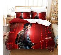 Shaari Elvis Presley Duvet Cover Set Single 135 x 200 cm Soft Lightweight Microfiber 3 Piece Bedding Set with 2 Pillowcase Kids Quilt Cover with Zipper Closure