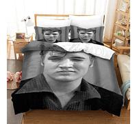 Shaari Elvis Presley Duvet Cover Set Single 135 x 200 cm Soft Lightweight Microfiber 3 Piece Bedding Set with 2 Pillowcase Kids Quilt Cover with Zipper Closure