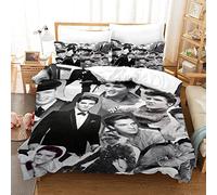 Shaari Elvis Presley Duvet Cover Set Single 135 x 200 cm Soft Lightweight Microfiber 3 Piece Bedding Set with 2 Pillowcase Kids Quilt Cover with Zipper Closure