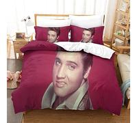 Shaari Elvis Presley Duvet Cover Set Soft Lightweight Microfiber 3 Piece Bedding Set with 2 Pillowcase Kids Quilt Cover with Zipper Closure Single 135 x 200 cm