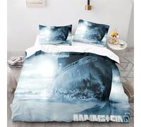 Shaari Jack and Rose Duvet Cover Set Titanic Soft Lightweight Microfiber 3 Piece Bedding Set with 2 Pillowcase Kids Quilt Cover with Zipper Closure Single 135 x 200 cm