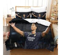 Shaari Jude Bellingham Duvet Cover Set Soft Lightweight Microfiber 3 Piece Bedding Set with 2 Pillowcase Kids Quilt Cover with Zipper Closure Single 135 x 200 cm