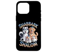 Shabbark Shalom Hanukkah Jewish Dog Menorah Shabbat Case for iPhone 16 Pro Max