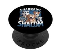 Shabbark Shalom Hanukkah Jewish Dog Menorah Shabbat PopSockets Adhesive PopGrip