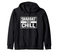 Shabbat And Chill Jewish Shabbos Sabbath Keeper Challah Zip Hoodie