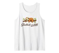 Shabbat and Chill Sleepy Sloth Sabbath Shalom Jewish Challah Tank Top