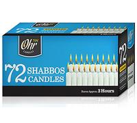 Ner Mitzvah Shabbat Candles - Traditional Shabbos Candles - 3 Hr. - 72 Count - by Ohr