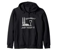 Shabbat Just Keep It Jewish Shabbat Shalom Sabbath Keeper Zip Hoodie
