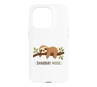 Shabbat Mode On Sleepy Sloth Sabbath Shalom Jewish Case for iPhone 15 Pro