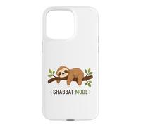Shabbat Mode On Sleepy Sloth Sabbath Shalom Jewish Case for iPhone 15 Pro Max