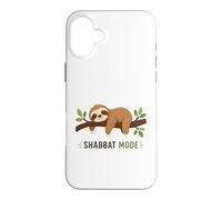 Shabbat Mode On Sleepy Sloth Sabbath Shalom Jewish Case for iPhone 16 Plus