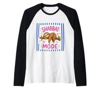 Shabbat Mode On Sleepy Sloth Sabbath Shalom Jewish Challah Raglan Baseball Tee