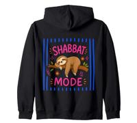 Shabbat Mode On Sleepy Sloth Sabbath Shalom Jewish Challah Zip Hoodie