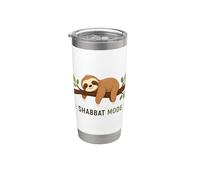 Shabbat Mode On Sleepy Sloth Sabbath Shalom Jewish Stainless Steel Insulated Tumbler