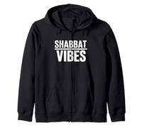 Shabbat Vibes Funny Jewish Jew Shabbos Hannukah Shalom Zip Hoodie