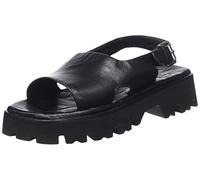 Shabbies Amsterdam Women's Shs1374 Sandal Soft Nappa Leather Flat, Black, 3.5 UK