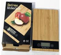 SHABBIR TRADERS LTD Wooden Bamboo Digital Kitchen Scale 5kg | Electronic Food Weighing Scale with LCD Display & Battery Powered Design for Cooking & Baking