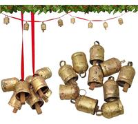 Shabby Chic Bells Style Ten DIY Small Rustic Cow Bell for Crafts Jingle Hanging Bells for Christmas Trees 10 Pieces Christmas decor