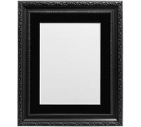 Shabby Chic Black Picture Photo Frame with Black Mount 30 x 30 cm Image size 8 x 8 inch