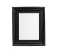 Shabby Chic Black Picture Photo Frame with Black Mount 50 x 70 cm Image size 24 x 16 inch