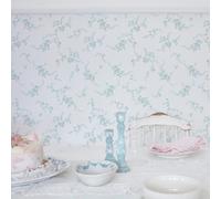 Shabby Chic By Rachel Ashwell Butterflies Duck Egg Floral Wallpaper