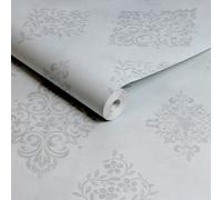 Shabby Chic By Rachel Ashwell Diamond Motif Blue Damask Wallpaper