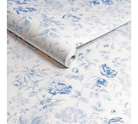 Graham & Brown Shabby Chic by Rachel Ashwell Romantic Rose Blue Floral Wallpaper | Paste The Wall | Blue Floral | Eco-Friendly