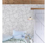 Shabby Chic By Rachel Ashwell Stipple Grey Floral Wallpaper