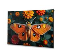 Shabby Chic Decor A Butterfly With Orange Wings Sits On Flowers. Canvas Decorative Picture Home Decor Wall Bathroom Wall Decor(40x60cm)